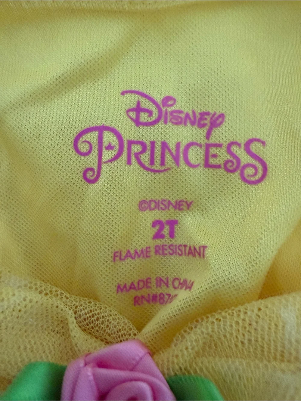 Disney Yellow Princess Belle Costume with Pink Trim